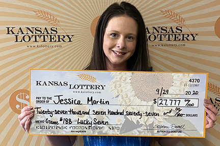 Jessica Martin won $27,777 on the Lucky 7s Tripler Ticket!